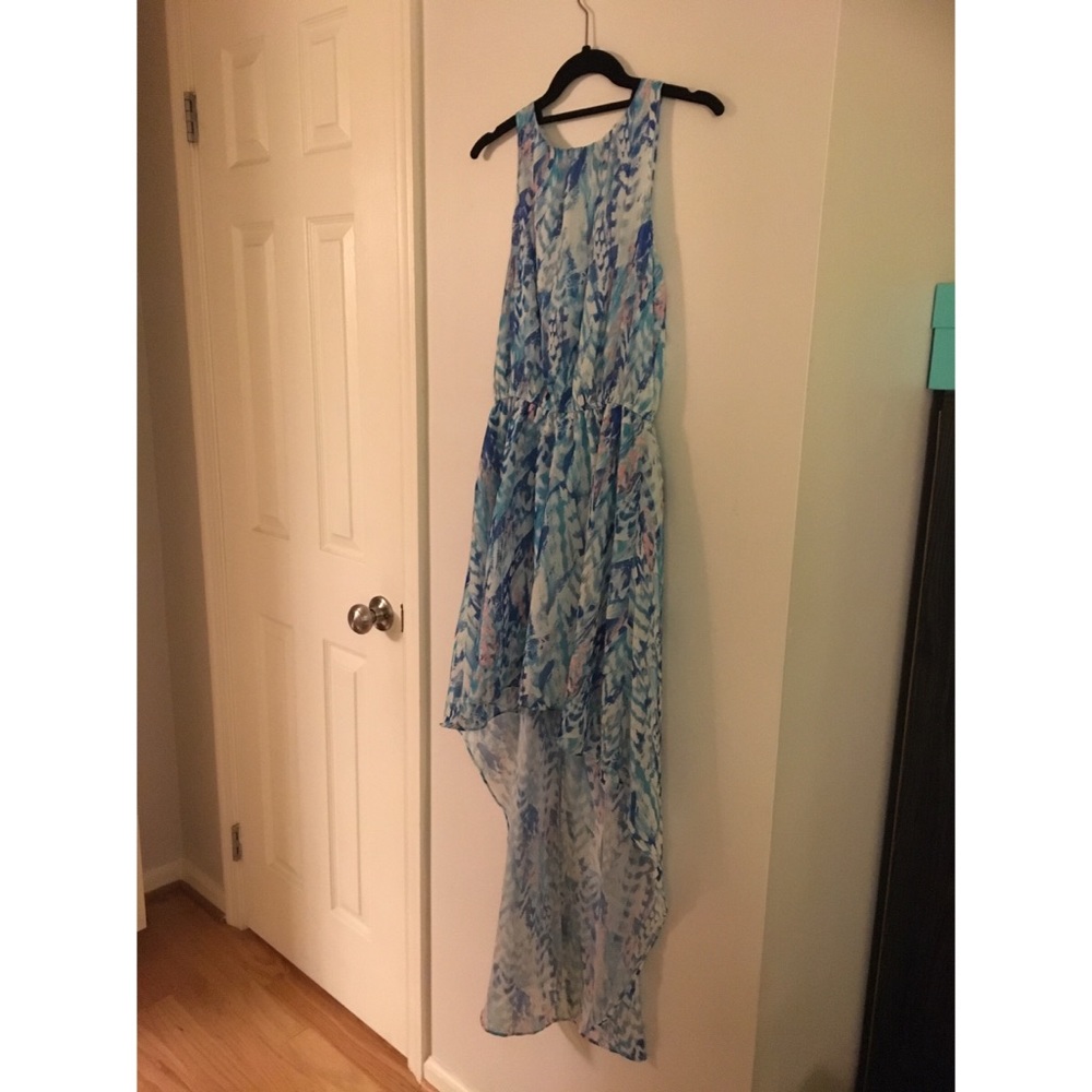 Aqua high low dress